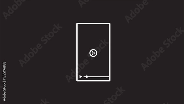 Fototapeta Abstract  circle recorder camera icon,video camera icon simple on black background.