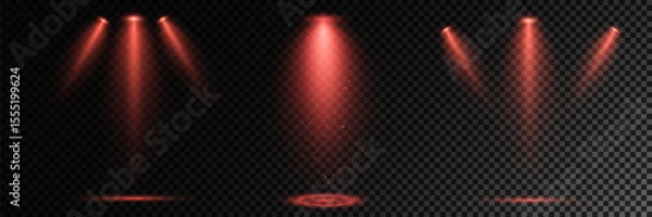 Obraz Realistic White Spotlight Beam on Transparent Background