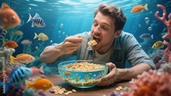 Obraz Surreal Everyday Life is a visual style that combines ordinary everyday scenes with unexpected, fantastical elements, turning the familiar into the magical.