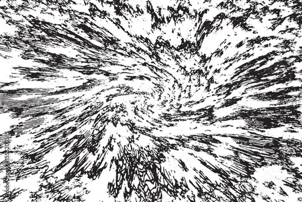 Fototapeta Abstract Black and White Grunge Swirl Vortex Background