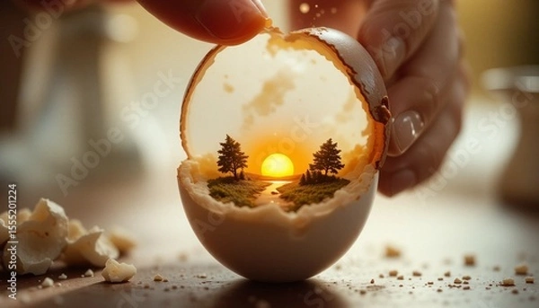 Obraz Surreal Everyday Life is a visual style that combines ordinary everyday scenes with unexpected, fantastical elements, turning the familiar into the magical.