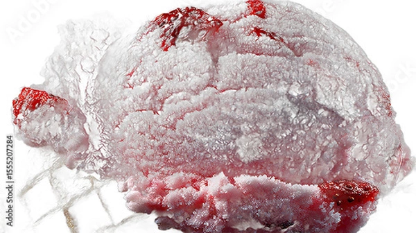 Fototapeta Abstract Red Ice Cream Scoop on Cone Close Up