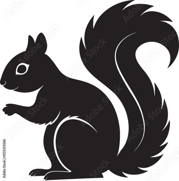 Fototapeta Black silhouette squirrel vector design