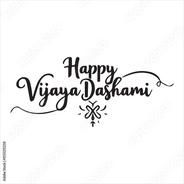 Fototapeta Happy Vijaya Dashami Calligraphy Design,Elegant Vijaya Dashami Typography Vector,Handwritten Happy Vijaya Dashami Greeting,Black and White Vijaya Dashami Lettering Art,Festive Vijaya Dashami Text