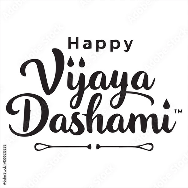 Fototapeta Happy Vijaya Dashami Calligraphy Design,Elegant Vijaya Dashami Typography Vector,Handwritten Happy Vijaya Dashami Greeting,Black and White Vijaya Dashami Lettering Art,Festive Vijaya Dashami Text