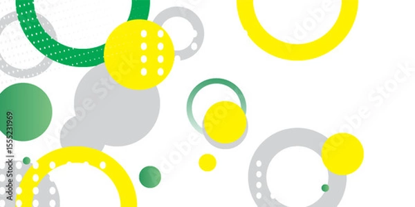 Obraz Green and yellow circle banner background. Vector abstract graphic design banner pattern background template.