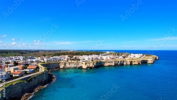 Obraz Torre dell'Orso - Italy, Apulia - Aerial view of the cliffs