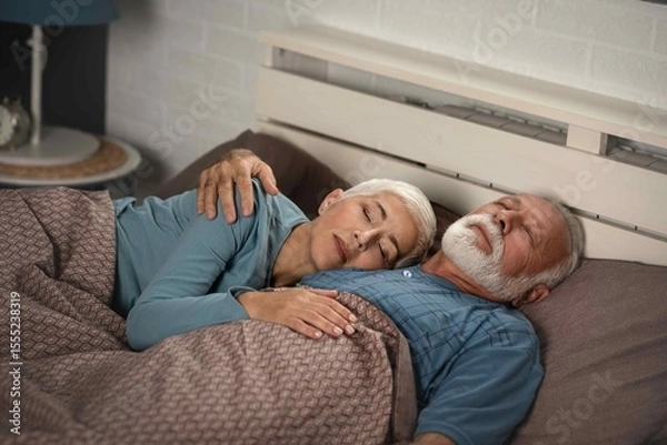 Obraz Senior couple sleeping, relaxing time