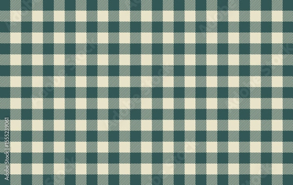 Fototapeta Gingham pattern icon, seamless textile texture with square checkered design, vintage woven fabric style for clothing, decoration, picnic blanket or home textile applications flat vector illustration.