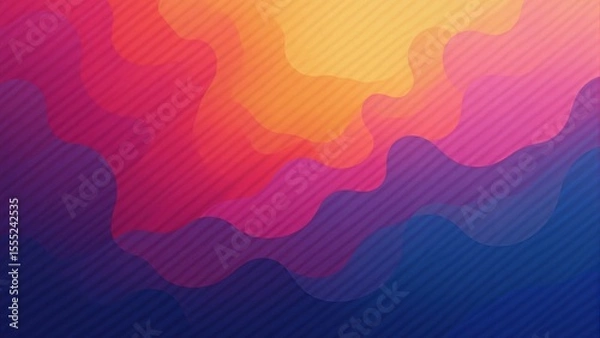 Obraz Vibrant Abstract Background with Striped Waves