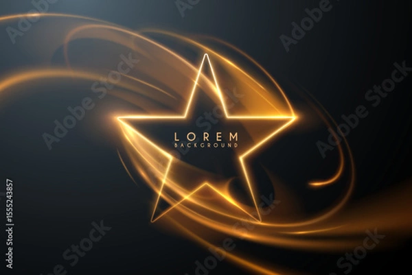 Fototapeta Star shape with light motion effects