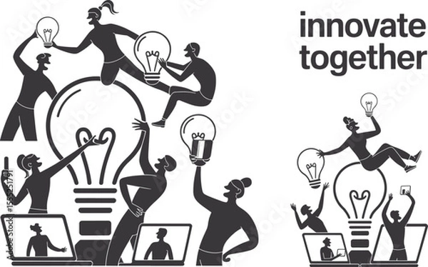 Fototapeta Teamwork & Idea Generation, Innovative Collaboration