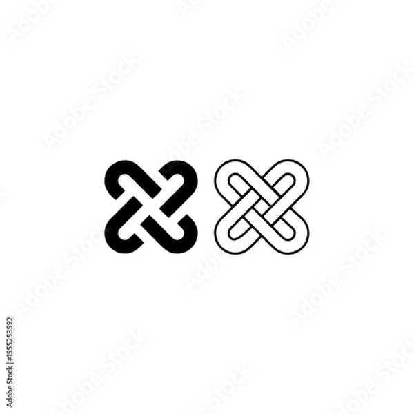 Fototapeta Interlocking set icon flat vector design.