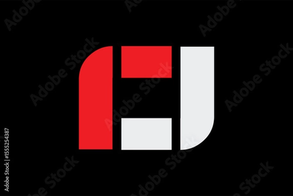 Fototapeta RJ OR JR initial letter logo vector illustration - RJ vector logo illustration.