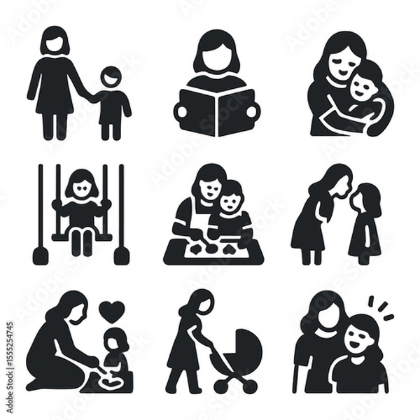 Fototapeta Vibrant Flowing Icons. Solid, filled icons set of flowing colors: drip beam, liquid ribbon, neon mist, wave