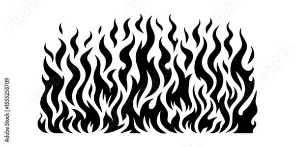 Fototapeta Seamless Horizontal Flame Border.