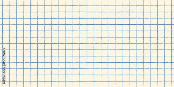 Fototapeta Education back to school concept horizontal banner template. Blue graph grid vintage texture, notebook page, blank sheet. Modern retro vector illustration