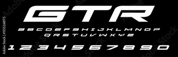 Fototapeta GTR Racing lettering vector graphic apparel clothing prints eps svg png. Typography Fonts graphics designs posters stickers. Download it Now in high resolution format and print it in any size