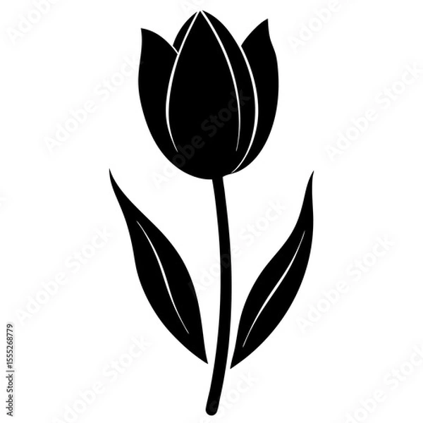 Obraz black and white tulip