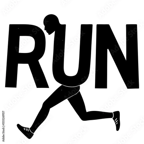 Obraz running man silhouette