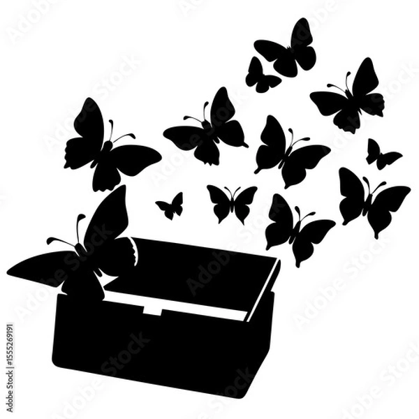 Obraz butterfly in a box silhouette