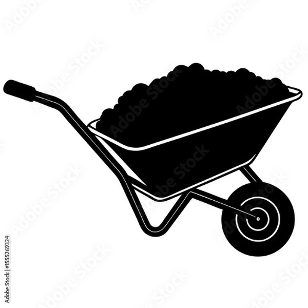 Obraz wheelbarrow on white background