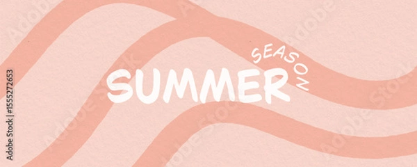 Fototapeta Creative concept of summer bright cover, card or poster in minimal style for corporate identity, Modern design template in trendy geometric style.