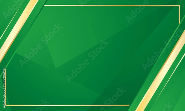 Fototapeta Abstract geometric gold green luxury certificate background 
