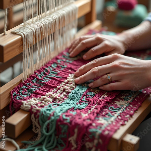 Fototapeta Learn The Art of Handwoven Textiles And Create Beautiful Fabrics At Home