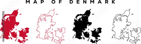 Obraz Modern Denmark Map Outline – Minimal Vector