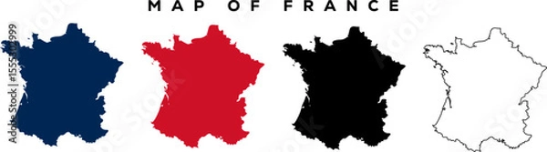 Fototapeta Modern France Map Outline – Minimal Vector