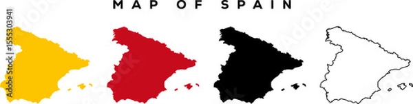 Fototapeta Modern Spain Map Outline – Minimal Vector