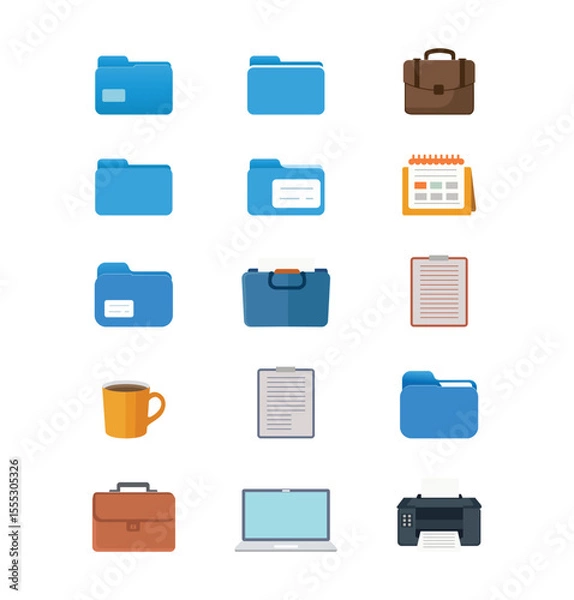 Obraz Office and Workspace Icons Set