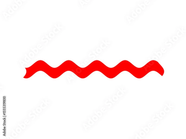 Fototapeta  Red Wavy Line PNG - Sketch Undulating Border, Doodle Divider, Artistic Accent Element, design assets