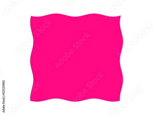 Fototapeta  Red Wavy Square Shape PNG - Sketch Undulating Frame, Doodle Border, Artistic Element, design assets