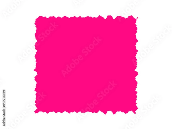 Fototapeta Pink Torn Square Shape PNG - Sketch Jagged Frame, Rough Border, Artistic Element, design assets