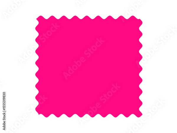 Fototapeta Pink Wavy Square Shape PNG - Sketch Undulating Frame, Doodle Border, Artistic Elementm
