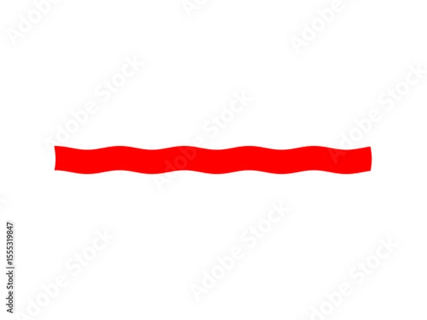 Fototapeta  Red Wavy Line PNG - Sketch Undulating Border, Doodle Divider, Artistic Accent Element, design assets

