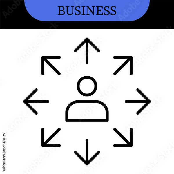 Fototapeta Business People Line Editable Icons set. Vector illustration in modern thin line style of business related icons: research, meeting, business communication, male and female avatars, team structure