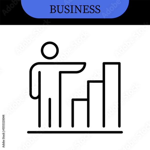Fototapeta Business People Line Editable Icons set. Vector illustration in modern thin line style of business related icons: research, meeting, business communication, male and female avatars, team structure