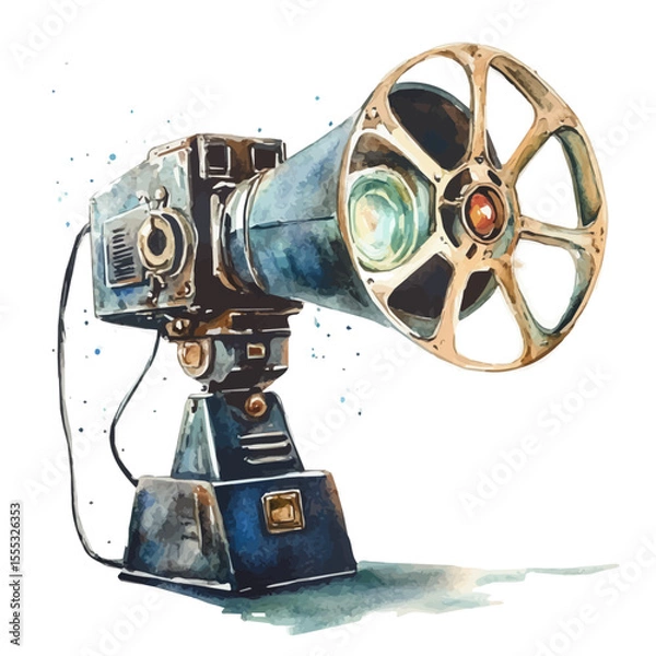Fototapeta Projectors, watercolor vector, isolated on a white background.