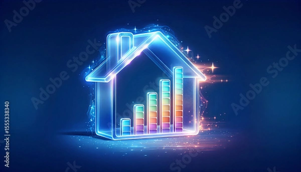 Fototapeta Home Data Analytics, Digital, Abstract Environment, Conceptual Viewpoint