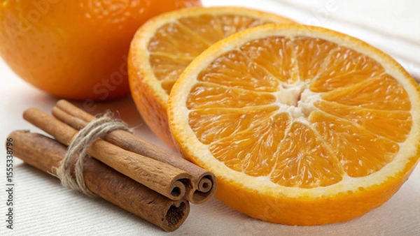 Obraz orange and cinnamon sticks