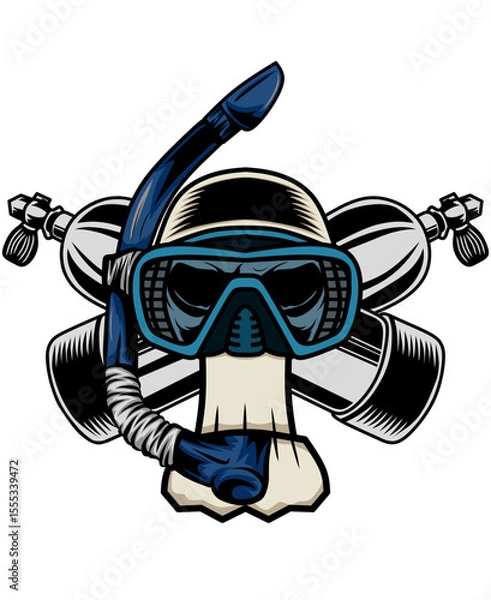 Obraz Vector scuba diving mask and snorkel