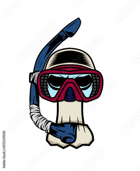 Obraz Vector scuba diving mask and snorkel