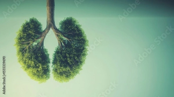 Fototapeta Conceptual Art of Tree Formed as Lungs Representing Nature and Health