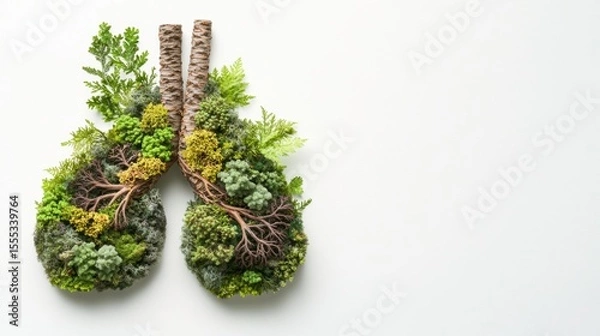 Fototapeta Lungs Concept Made of Greenery Representing Nature and Health