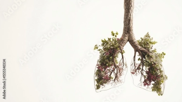 Fototapeta Lungs Made of Plants Symbolizing Nature and Breath of Life