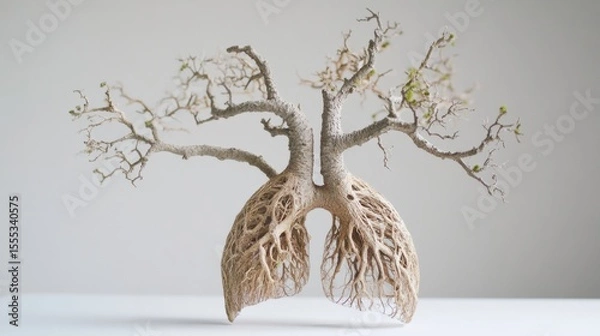 Fototapeta Unique Tree Sculpture Representing the Lungs of Nature and Life