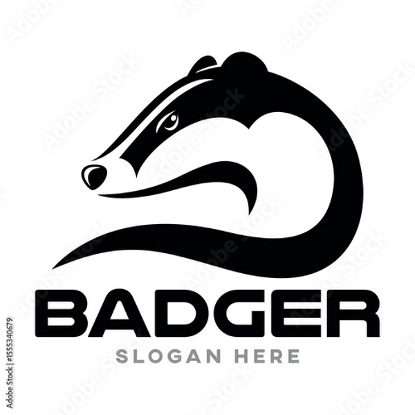 Obraz Modern angry badger logo. Vector illustration	